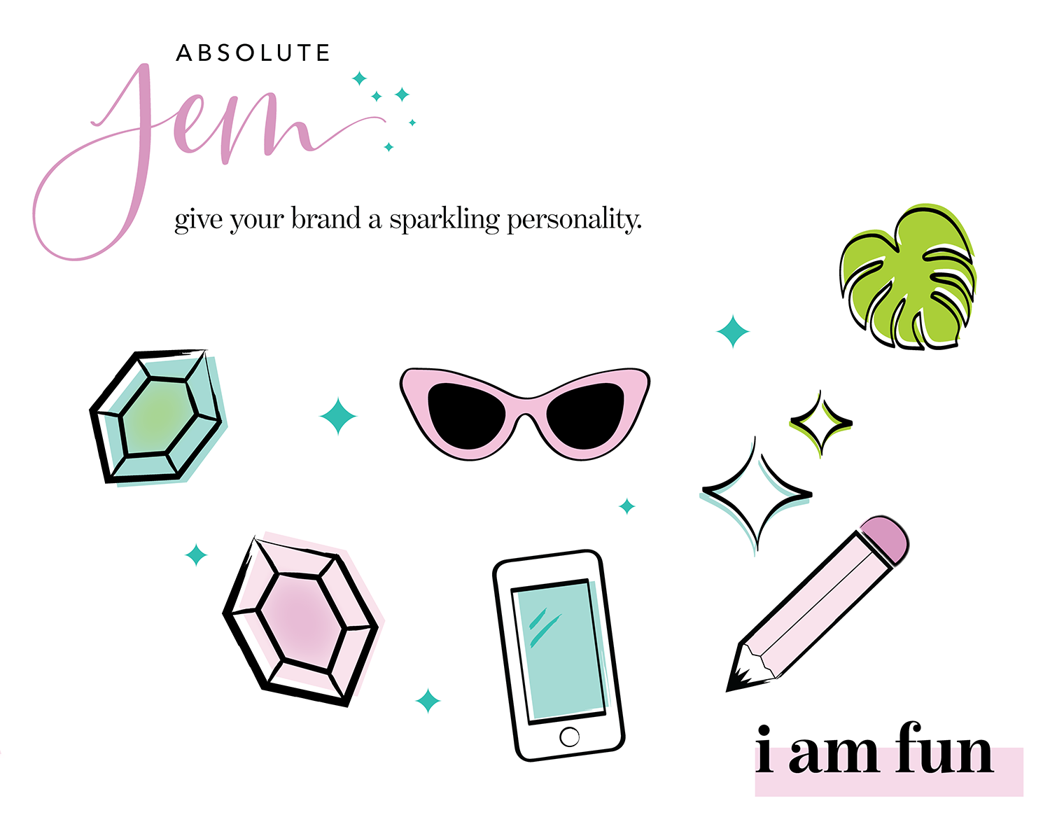 Absolute JEM Brand Elements and Icons | Feminine Fun Brand Identity
