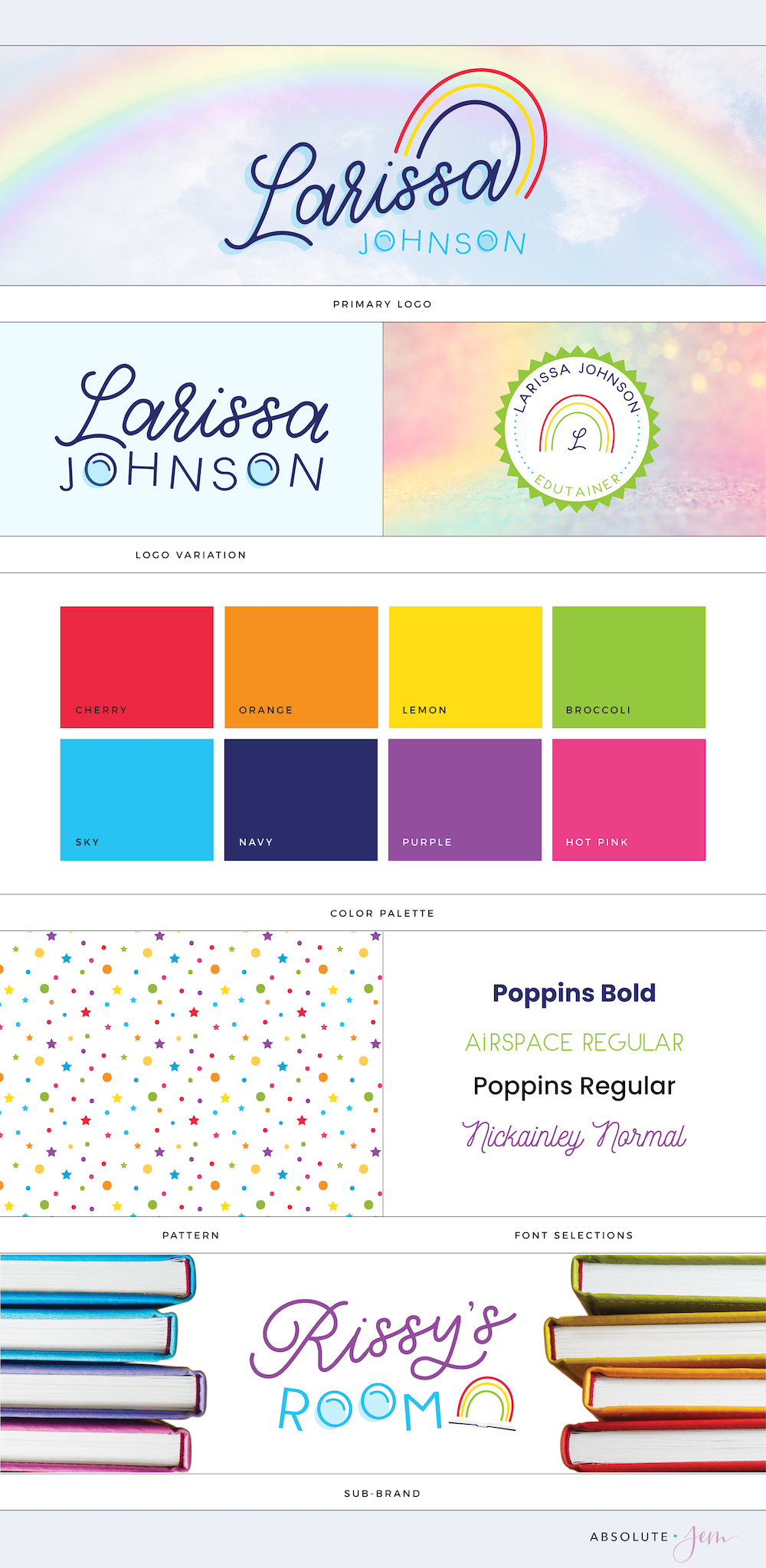 Larissa Johnson Brand Identity Colorful Rainbow Branding