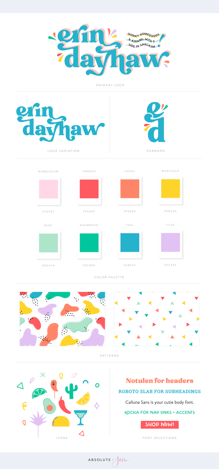 Crazy Colorful Brand Board for Erin Dayhaw by Absolute JEM