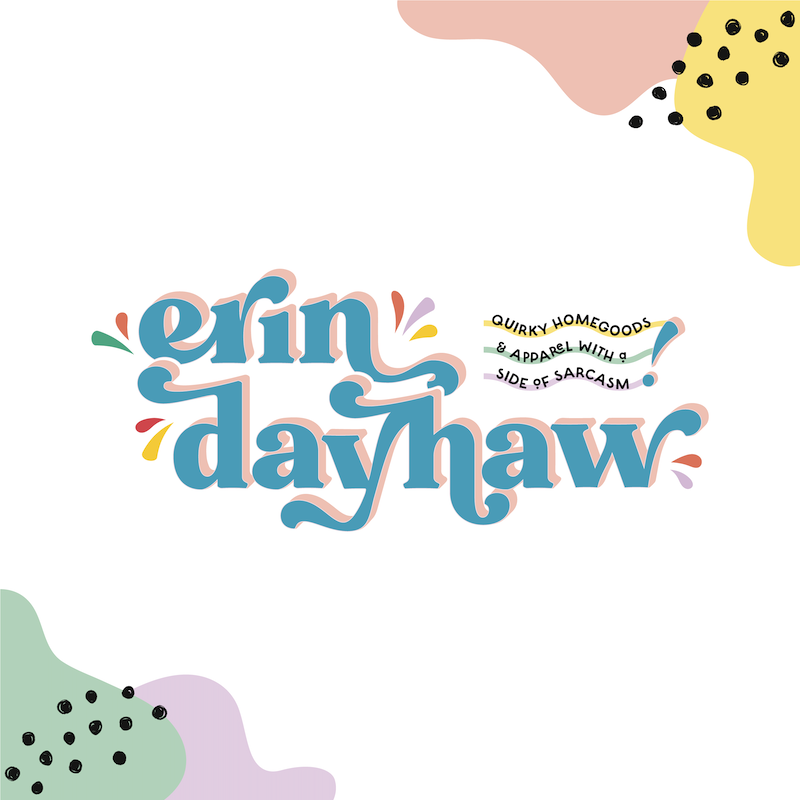 Crazy colorful logo for Erin Dayhaw