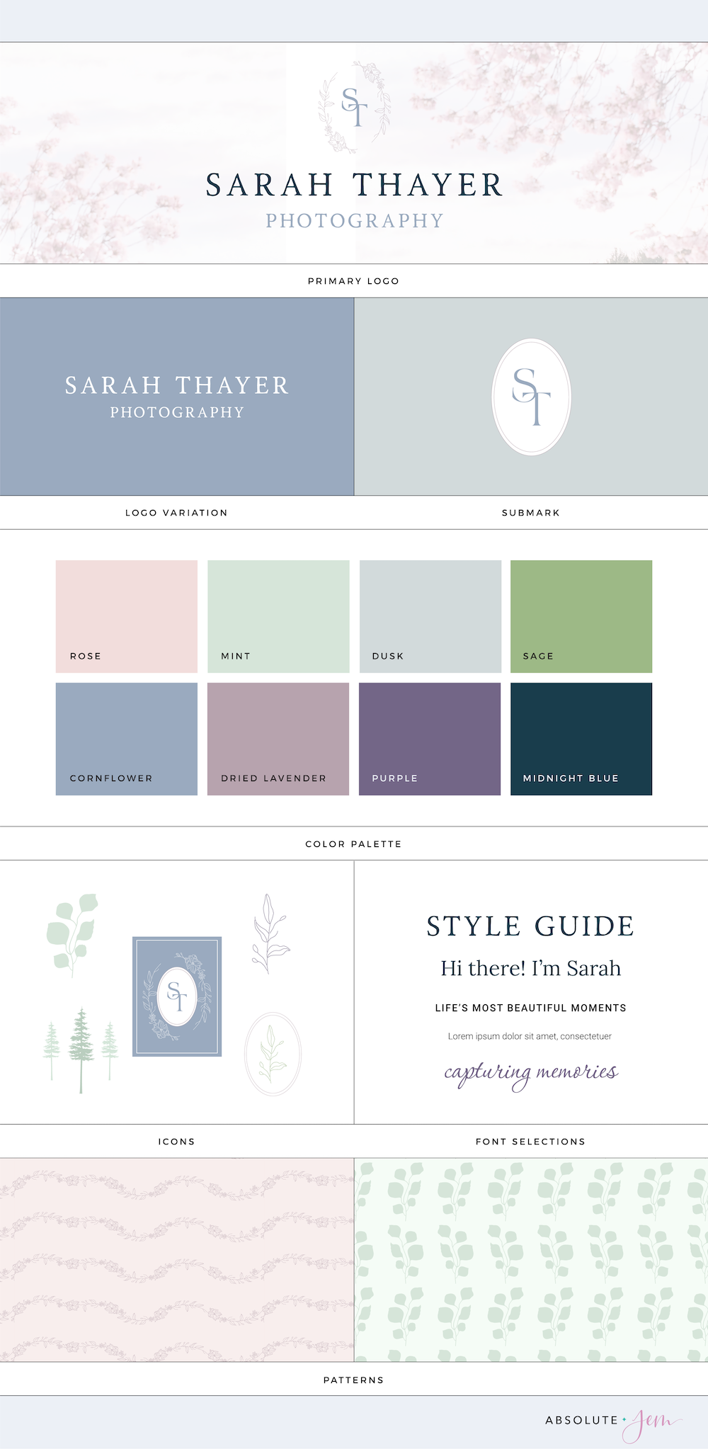 Sarah Thayer Photography | Brand Identity by Absolute JEM