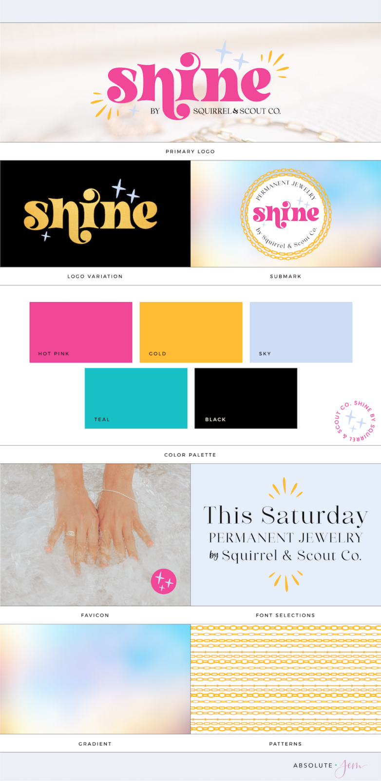 Brand Board for Shine: A Stylish Sub-Brand for Permanent Jewelry