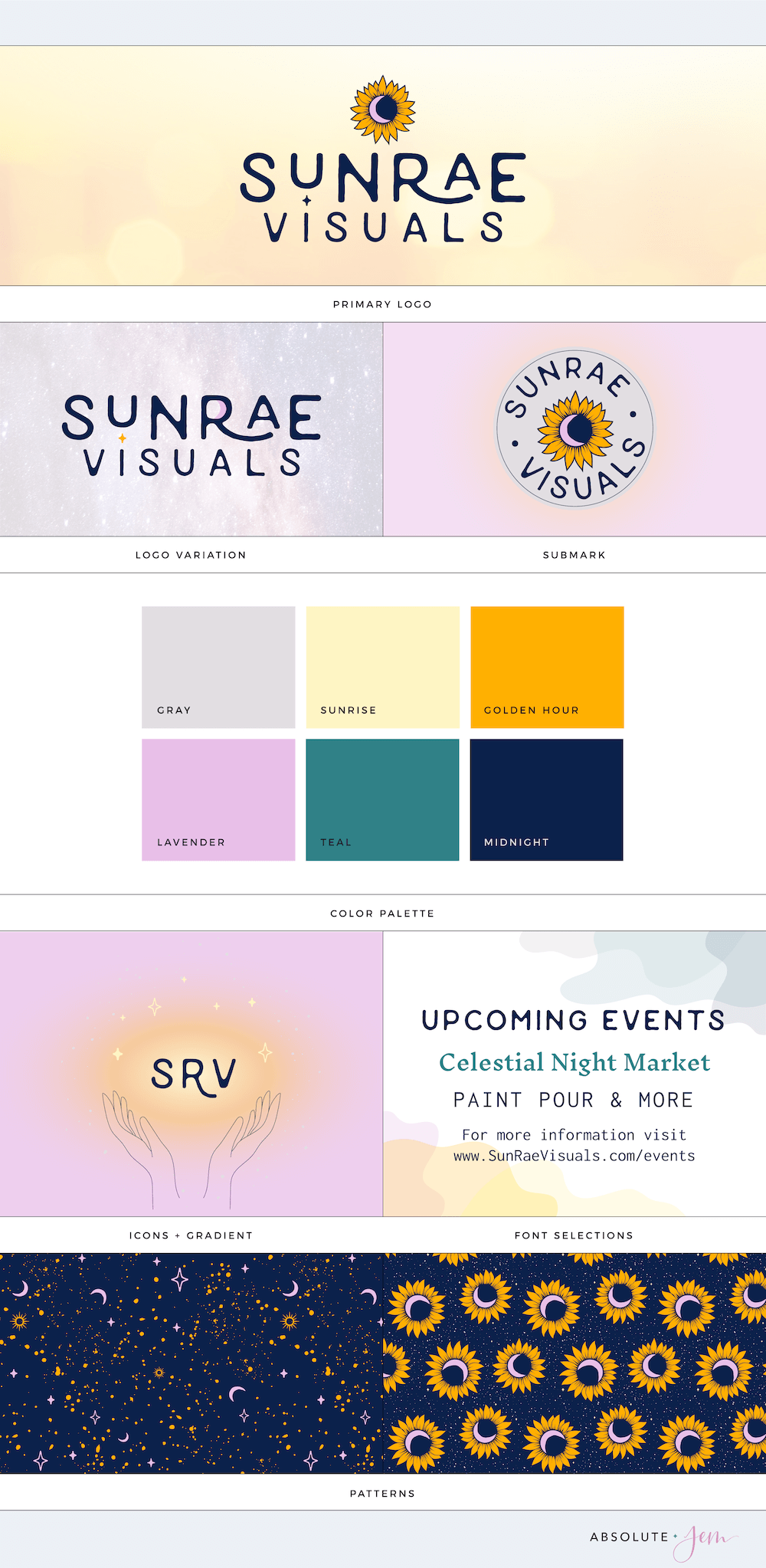 SunRae Visuals Brand Board by Absolute JEM
